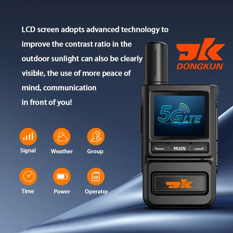 Portable Handheld Walkie Talkie 4G POC with GPS Intercom Long Standby 5000KM Ran No Distance Limit Supports 4G